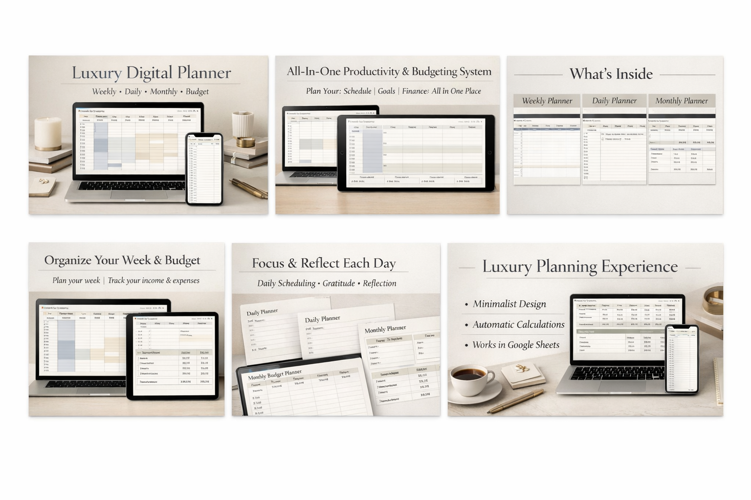 Ultimate Digital Planner | Google Sheets Weekly, Daily & Monthly Planner | Budget, Productivity & Lifestyle System
