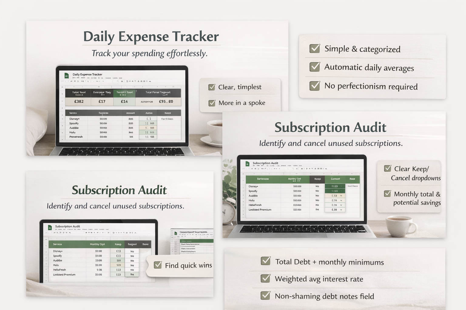 30 Day Financial Reset Planner | Google Sheets Money Reset | Simple Budget Tracker for Beginners